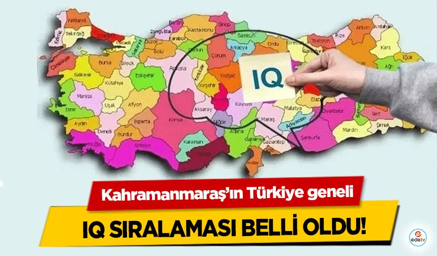 Kahramanmaraş’ın Türkiye geneli IQ sıralaması belli oldu!
