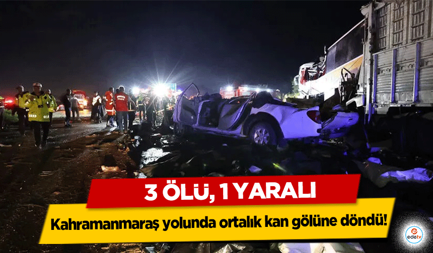 Kahramanmaraş yolunda ortalık kan gölüne döndü! 3 Ölü, 1 Yaralı