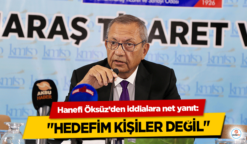 Hanefi Öksüz’den iddialara net yanıt: "Hedefim Kişiler Değil"