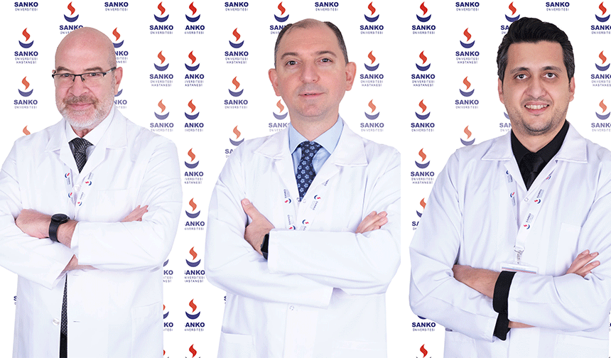 Prof. Dr. Balık, Doç. Dr. Borazan ve Opr. Dr. Melik, Sanko Üniversitesi Hastanesi’nde