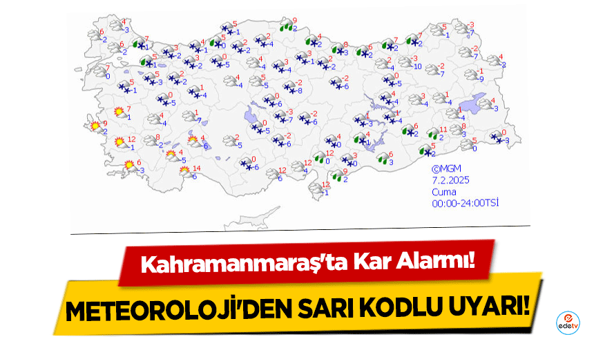 Kahramanmaraş'ta Kar Alarmı: Meteoroloji'den Sarı Kodlu Uyarı!