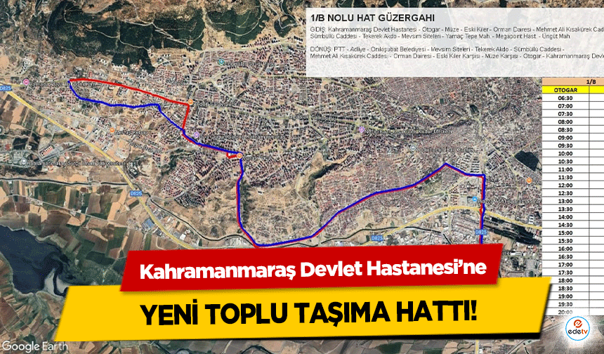 Kahramanmaraş Devlet Hastanesi’ne yeni toplu taşıma hattı!