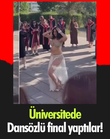 Üniversitede Dansözlü final yaptılar!