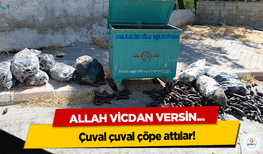 Kahramanmaraş’ta Kilolarca Patlıcan Çöpe Atıldı!