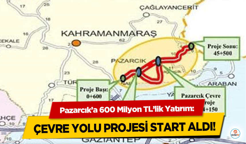 Pazarcık’a 600 Milyon TL’lik Yatırım: çevre yolu projesi start aldı!