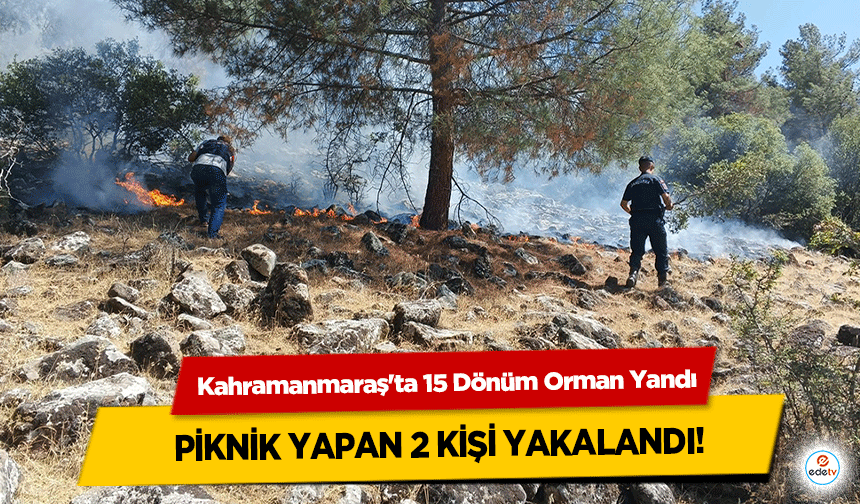 Kahramanmaraş'ta 15 Dönüm Orman Yandı, piknik yapan 2 kişi yakalandı