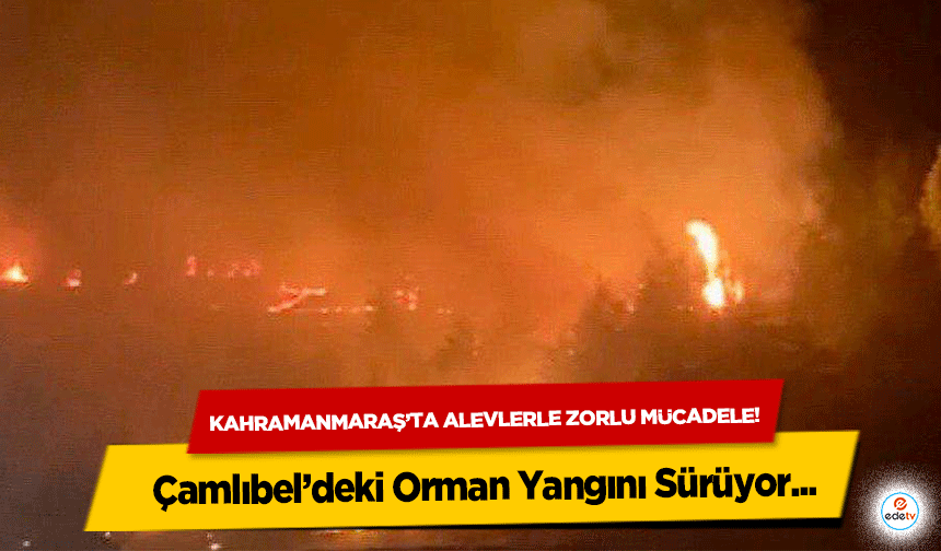 Kahramanmaraş’ta alevlerle zorlu mücadele! Çamlıbel’deki Orman Yangını Sürüyor