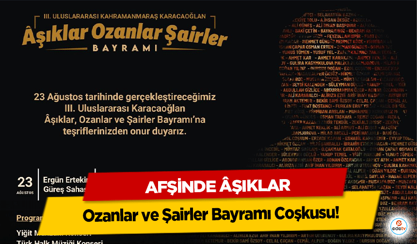 Afşinde Âşıklar, Ozanlar ve Şairler Bayramı Coşkusu!