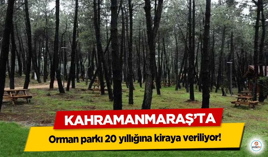 Kahramanmaraş’ta orman parkı 20 yıllığına kiraya veriliyor!