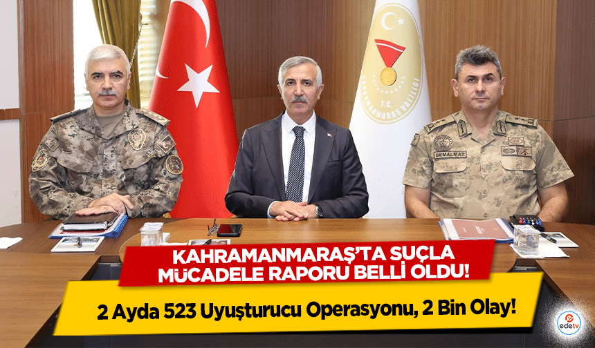 Kahramanmaraş’ta suçla mücadele raporu belli oldu! 2 Ayda 523 Uyuşturucu Operasyonu, 2 Bin Olay