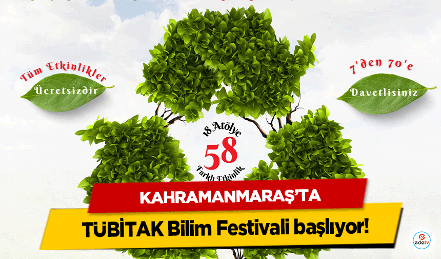 Kahramanmaraş’ta TÜBİTAK Bilim Festivali başlıyor!