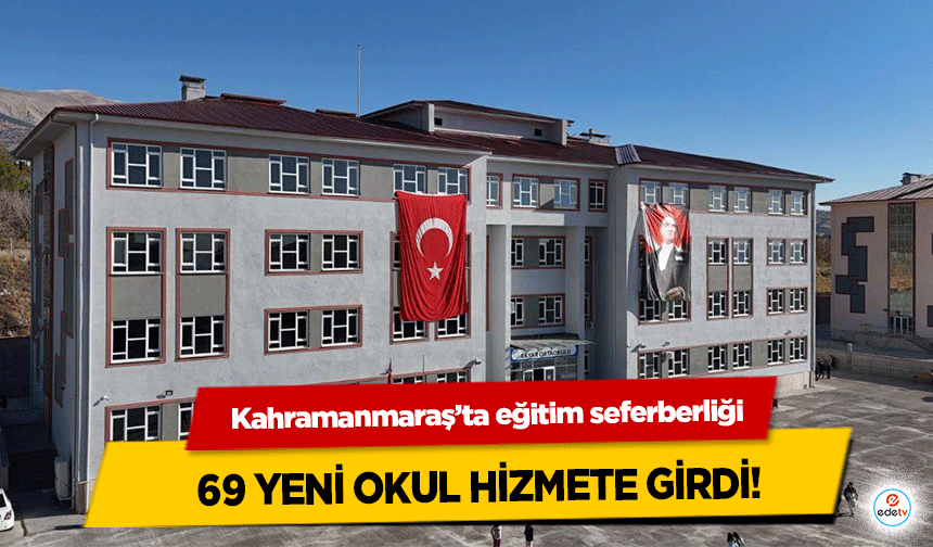 Kahramanmaraş’ta eğitim seferberliği: 69 Yeni Okul Hizmete Girdi