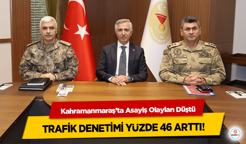 Kahramanmaraş’ta Asayiş Olayları Düştü, trafik denetimi yüzde 46 arttı