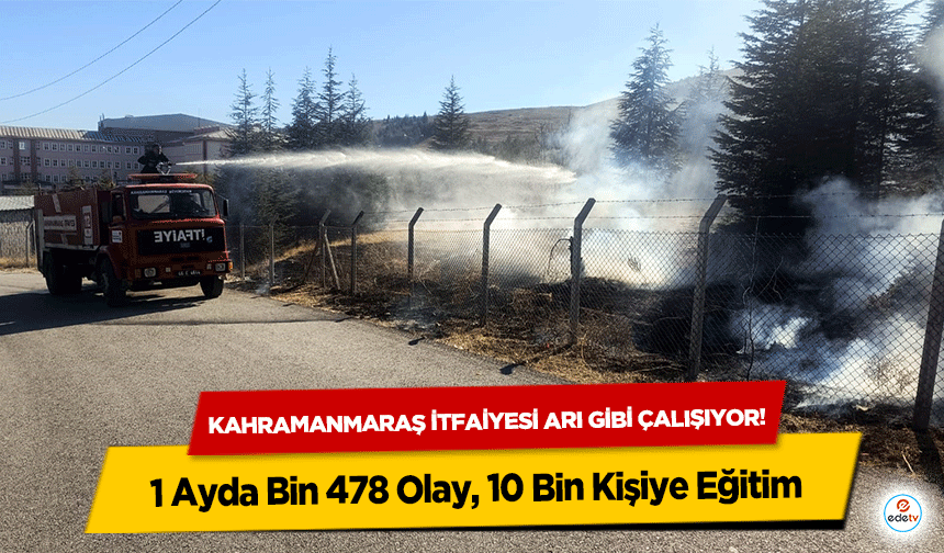 Kahramanmaraş itfaiyesi arı gibi çalışıyor! 1 Ayda Bin 478 Olay, 10 Bin Kişiye Eğitim