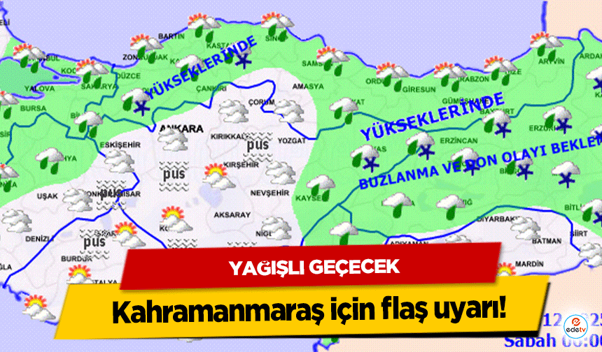 Kahramanmaraş için flaş uyarı! Yağışlı Geçecek