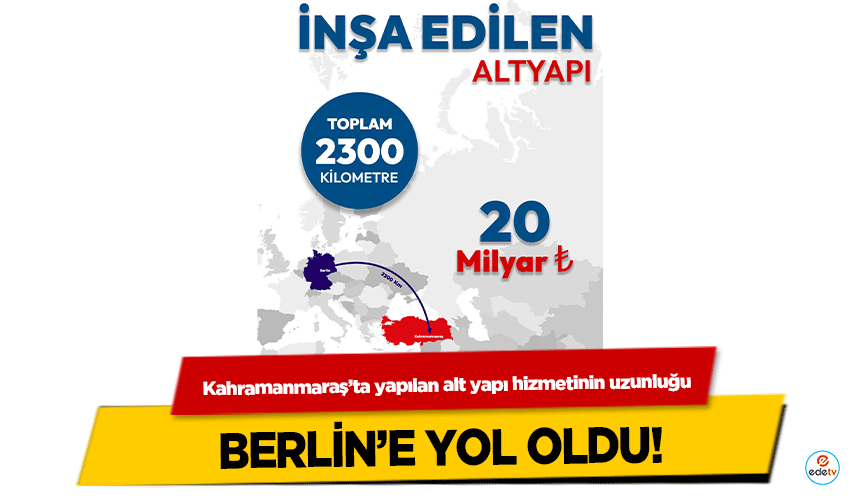 Kahramanmaraş’ta yapılan alt yapı hizmetinin uzunluğu Berlin’e yol oldu!
