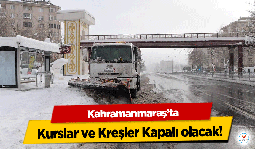 Kahramanmaraş’ta Kurslar ve Kreşler Kapalı olacak!