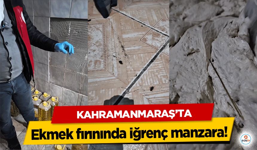 Kahramanmaraş’ta ekmek fırınında iğrenç manzara!